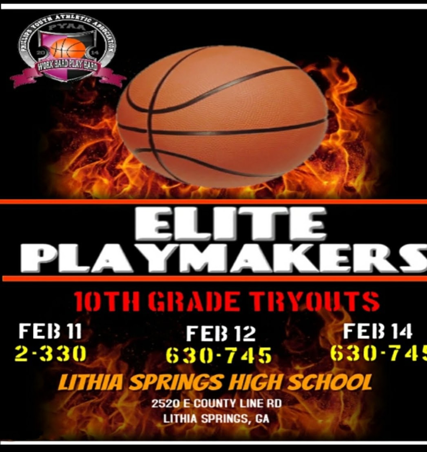 Elite Playmakers 2018 tenth grade tryouts flyer