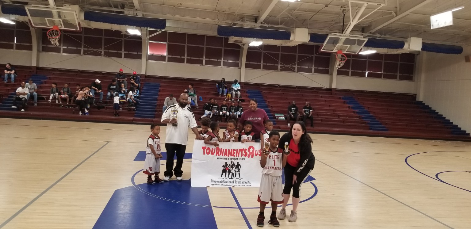 Elite Playmakers 2018 young team receiving tournament awards