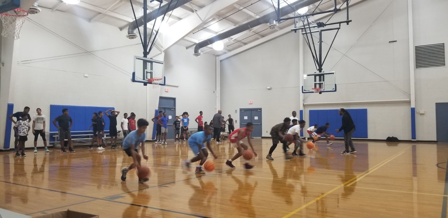 Elite Playmakers 2020 players working through a ball-handling drill