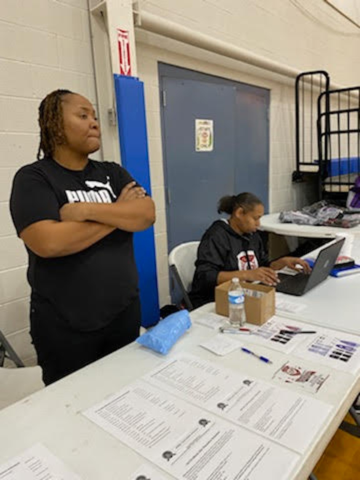 Elite Playmakers 2020 open-gym registration table