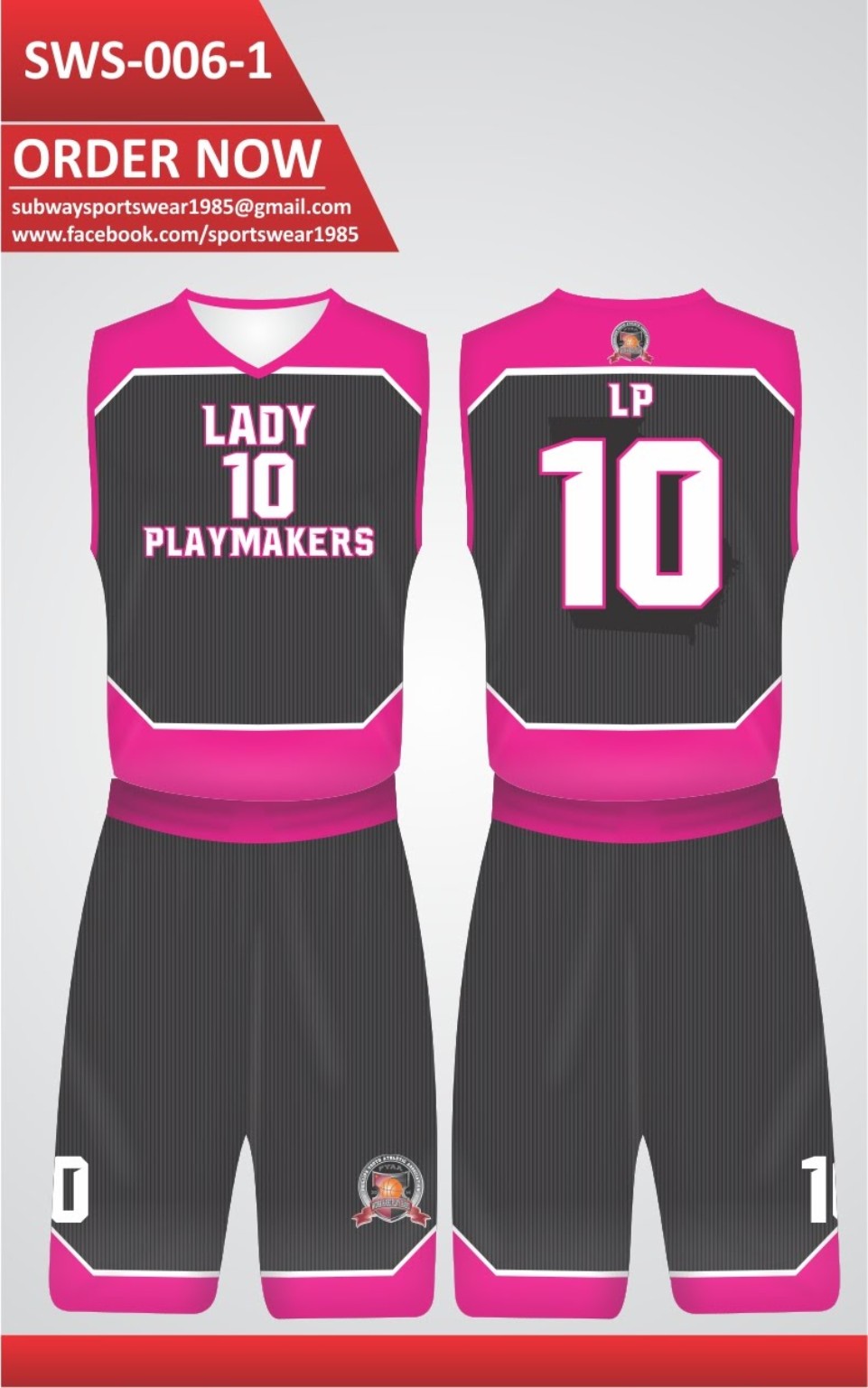 Lady Playmakers 2018 black and pink uniform design